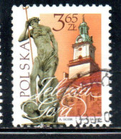 POLONIA POLAND POLSKA 2008 TOWN HALL AND NEPTUNE FOUNTAIN JELENIA GORA 3.65z USATO USED OBLITERE' - Used Stamps