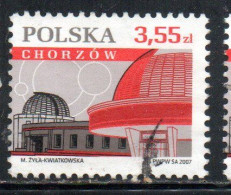 POLONIA POLAND POLSKA 2007 NICOLAUS COPERNICUS PLANETARIUM CHORZOW 3.55z USATO USED OBLITERE' - Gebraucht