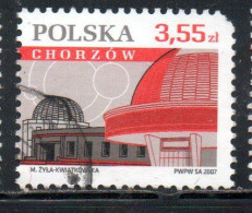 POLONIA POLAND POLSKA 2007 NICOLAUS COPERNICUS PLANETARIUM CHORZOW 3.55z USATO USED OBLITERE' - Usati