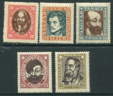 HUNGARY 1919 Socialist Revolutionaries Sideways Watermark LHM / *.  Michel 261-65Y - Unused Stamps