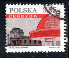 POLONIA POLAND POLSKA 2007 NICOLAUS COPERNICUS PLANETARIUM CHORZOW 3.55z USATO USED OBLITERE' - Used Stamps