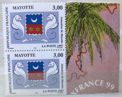 Mayotte 1999 ~ Armoiries 1997 Pair From Philexfrance S/s (BF 1) MNH - Nuevos