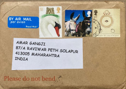 GREAT BRITAN 2024,  COVER USED TO INDIA   DUCK BIRD, HORSE  LORDS OF THE RENG  3 DIFF STAMP. - Unclassified