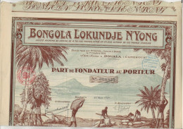 BONGOLA LOKUNDJE N'YONG - DOUALA - CAMEROUN -   LOT DE 5 PARTS DE FONDATEUR  ILLUSTREES- ANNEE 1927 - Afrique