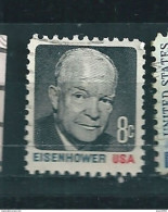 N° 921 President Eisenhower Timbre  USA (1971) Oblitéré Stamp Etats Unis D'Amérique - Usati