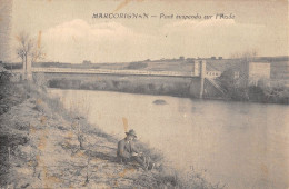 CPA 11 MARCORIGNAN / PONT SUSPENDU SUR L'AUDE / Cliché Rare - Andere & Zonder Classificatie