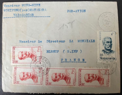 Madagascar Lettre Par Avion De Vohipeno  1953  Pour Elbeuf Complément Au Verso - Storia Postale