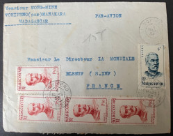 Madagascar Lettre Par Avion De Vohipeno  1953  Pour Elbeuf Complément Au Verso - Covers & Documents