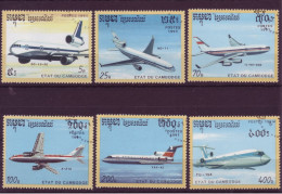 Asie - Cambodge - 1991 - Avions - 6 Timbres Différents - 6298 - Kambodscha