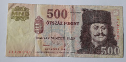HUNGARY - 500  FORINT - 2002 - P 188b - CIRC - BANKNOTES - PAPER MONEY - CARTAMONETA - - Ungarn