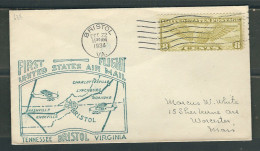 ETATS-UNIS 1934 PA 1° Vol Bristol S/Lettre - 1c. 1918-1940 Lettres