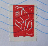 7a12 Enveloppe Avec Timbre Marianne De Lamouche 3744 Découpe Légèrement à Cheval On Voit Le Haut Du Timbre Du Dessous - Storia Postale