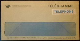 7a16 Enveloppe Télégramme Téléphone Logo Postes Et Télécommunications - Telegraaf-en Telefoonzegels