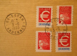 7a20 Enveloppe Avec Timbres Autoadhésifs Euro 24 Et Luquet 15 - Lettres & Documents