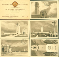 Entiers Inauguration Monument Australien De Villers Bretonneux 2PI + 3P2 Dans Pochette 5 Vues Différentes - Cartes Postales Types Et TSC (avant 1995)