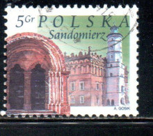 POLONIA POLAND POLSKA 2004 CITY TOWN HALL CHURCH ARCHWAY SANDOMIERZ 5g USATO USED OBLITERE' - Oblitérés