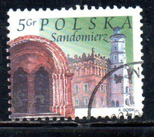 POLONIA POLAND POLSKA 2004 CITY TOWN HALL CHURCH ARCHWAY SANDOMIERZ 5g USATO USED OBLITERE' - Gebruikt