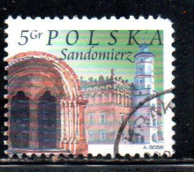 POLONIA POLAND POLSKA 2004 CITY TOWN HALL CHURCH ARCHWAY SANDOMIERZ 5g USATO USED OBLITERE' - Used Stamps