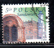 POLONIA POLAND POLSKA 2004 CITY TOWN HALL CHURCH ARCHWAY SANDOMIERZ 5g USATO USED OBLITERE' - Used Stamps