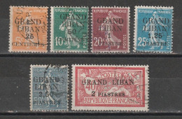 Grand Liban N° 2, 3, 5, 6, 9, 10 - Used Stamps