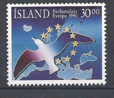 Islande 1990 Yvert N°683 Année Européenne Du Tourisme Avec Oiseau - Unused Stamps