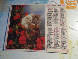 Calendrier Almanach Des Ptt 1989 - Chien  - Chatons - Grand Format : 1961-70