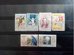 FRANCE.1926-54.  6 Vignettes " Contre La Tuberculose "  Laennec/Calmette... - Tegen Tuberculose