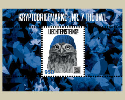LIECHTENSTEIN 2024, Crypto Stamp - Nr. 7 The Owl Mint NH Souvenir Sheet***SOLD OUT - Ungebraucht