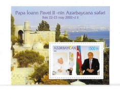 Azerbaijan 2002 Visit Of Pope John Paul II S/S MNH - Aserbaidschan