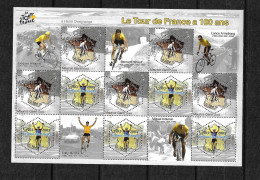 France Bloc N°59 Cent Ans Du Tour De France Neuf * *TB Jamais Plié Voir Scan Soldé  Au Prix De La Poste En  2003 ! ! ! - Neufs