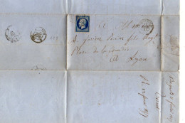 TB 4675 - 1855 - LAC - Lettre De M. VERNET à BAGNOLS SUR CEZE Pour M. ? à LYON - 1849-1876: Classic Period