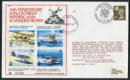 1981 GB Battle Of Britain R.A.F. St Athan Wales, Schneider Trophy Monano Naples Venice Cover - Storia Postale