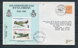 1980 GB X 3 Battle Of Britain Spitfire / Hurricane Covers, RAF Biggin Hill + Royal Air Force Coltishall BFPS 1718-20 - Storia Postale