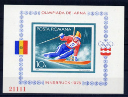 Roumanie Bloc Non Dentelé Imperf JO 76 ** - Winter 1976: Innsbruck