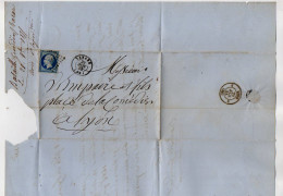 TB 4676 - 1855 - LAC - Lettre De M. BATAILLE - GOURDIAT à TARARE Pour M. IMPAIRE & Fils à LYON - 1849-1876: Klassieke Periode