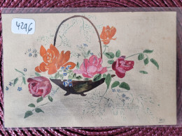Carte Illustrateur ,  Mb  ,fleurs Dessin Gouache , - Other & Unclassified