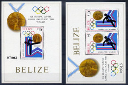 Belize Blocs Médailles JO 80 ** - Hiver 1980: Lake Placid