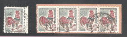 Coq DECARIS N°1331A - 30c . Unité Avec Marge Et Bande De 4, Oblitérées Et Sur Fragment - Issues De Carnet De 20 Timbres. - 1962-1965 Gallo De Decaris