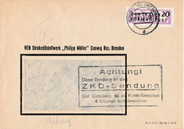 DDR Brief Dienst EF VEB Strohzellstoffwerk Philipp Müller Coswig 1957 - Storia Postale