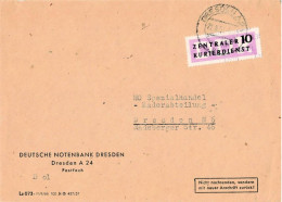 DDR Brief Dienst EF Deutsche Notenbank Dresden 1957 - Briefe U. Dokumente