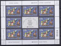 MONTENEGRO 2015,EUROPA CEPT,OLD TOYS,SHEET,MNH - 2015