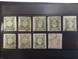 Timbres Portugal :  1921 Taxe, 4c, 12c, 20c, 24c, 50c, 60c, 72c, 80c, 1$20,   & - Usado