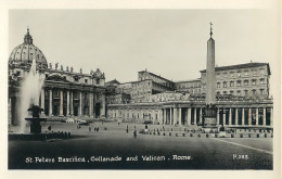 ROME, IT - ST PETERS BASCILICA, COLLANADE AND VATICAN - CANADIAN PACIFIC CRUISE -  REAL PHOTOGRAPH - - Iglesias