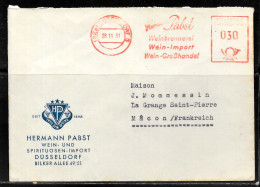 N287 - ALLEMAGNE - LETTRE DE DUSSELDORF DU 28/11/1951 POUR MACON FRANCE - - Frankeermachines (EMA)