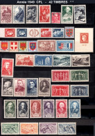 France Année Complete 1949 - 42 Timbres* * TB - 1940-1949