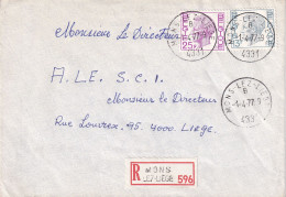 Recommandé Cachet Mons-Lez- Liège  1977 - Covers & Documents