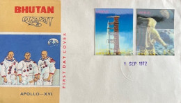 Bhutan - FDC Apollo XVI 3D 1972 - Bhoutan