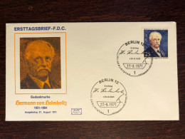 BERLIN GERMANY FDC COVER 1971 YEAR HELMHOLTZ OPHTHALMOLOGY HEALTH MEDICINE STAMPS - Lettres & Documents