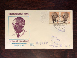 BERLIN GERMANY FDC COVER 1975 YEAR DOCTOR SAUERBRUCH SURGEON HEALTH MEDICINE STAMPS - Cartas & Documentos