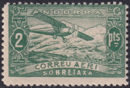 Andorra Spanish 1932 Sanabria 8 Ed NE20 Air Post MLH* - Ungebraucht
